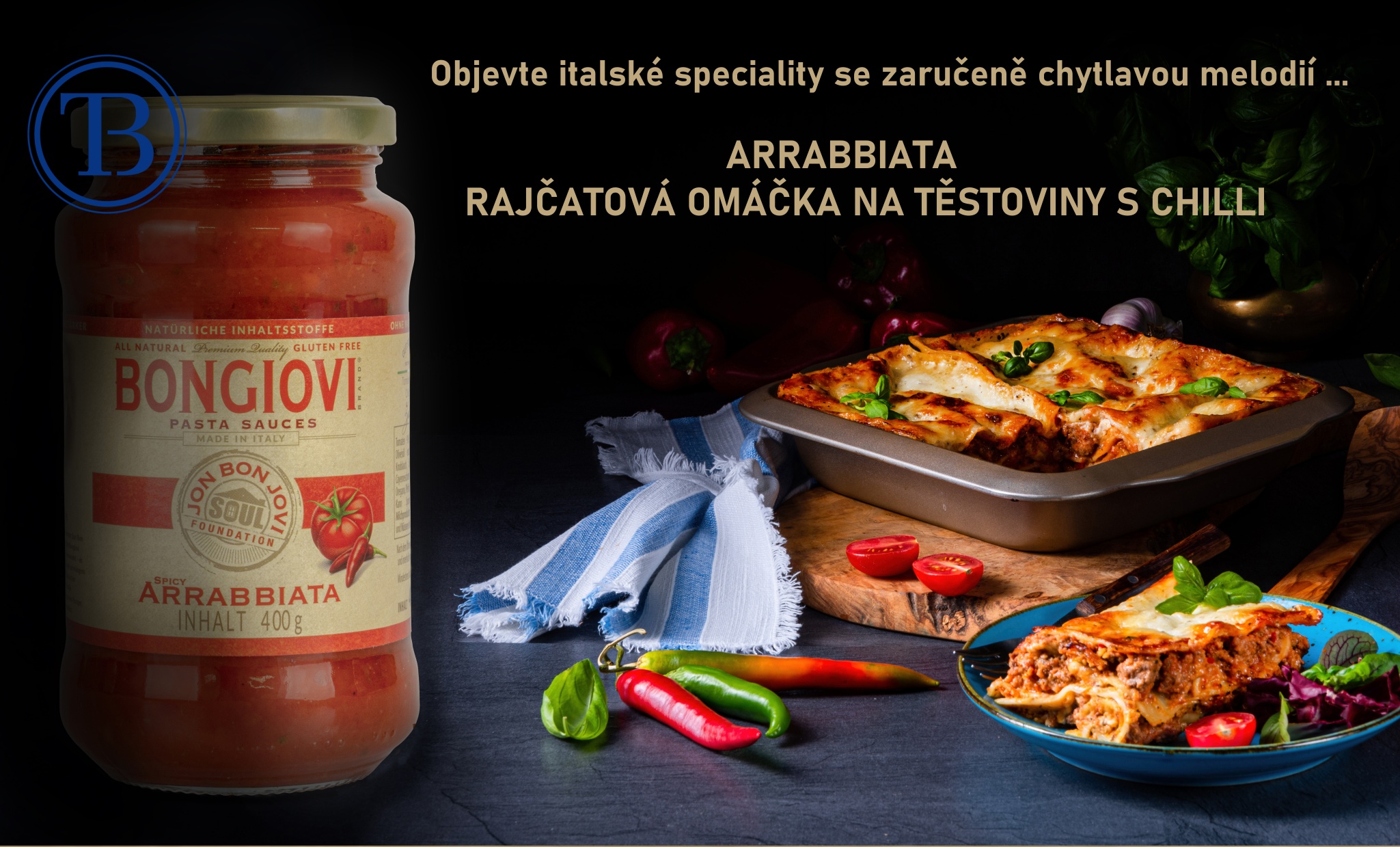 Bongiovi Arrabbiata omáčka na těstoviny 400g