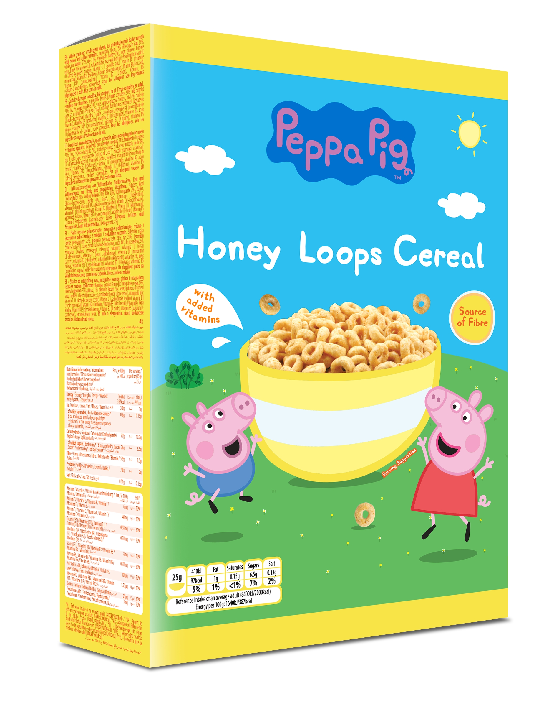Prasátko Pepa cereálie Medové kroužky 375g