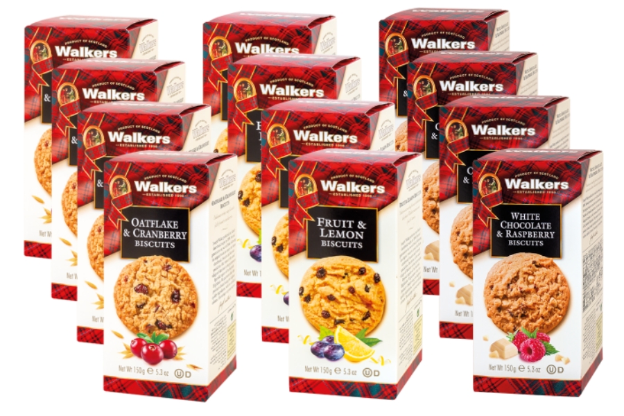 Walkers sušenky s ovocem Mix 12x150g