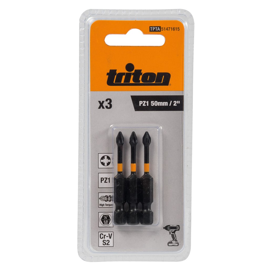 Triton Tools 809018 Lot 15 Embouts vissage chocs Pozidriv PZ2 50mm