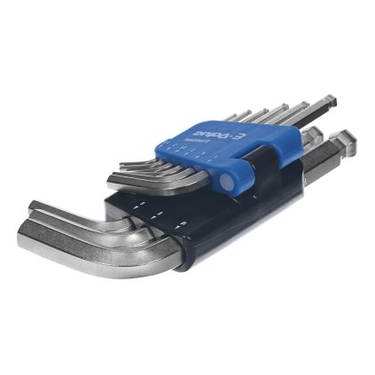E-VALUE 9-Piece Nickel-Plated Ball End Hex Key L-Wrench Set - ELBW09NL