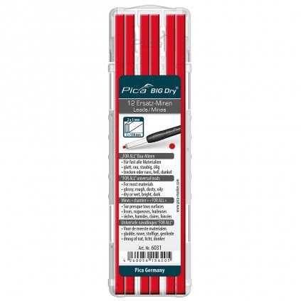 Pica BIG Dry Refill Leads 6031 FOR ALL, Red