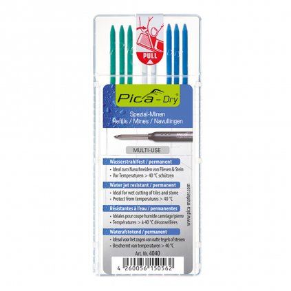 Pica Dry Pencil Refills Set, 4020, Assorted Colors- 1 Pack