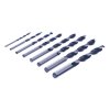E-VALUE Brad Point Drill Bit Set with Round Shank - 8 pcs - 3-10 mm