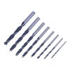 E-VALUE Brad Point Drill Bit Set with Round Shank - 8 pcs - 3-10 mm