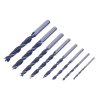 E-VALUE Brad Point Drill Bit Set with Round Shank - 8 pcs - 3-10 mm