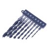 E-VALUE Brad Point Drill Bit Set with Hex Shank - 8 pcs - 3-10 mm