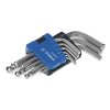 E-VALUE 9-Piece Nickel-Plated Ball End Hex Key L-Wrench Set - ELBW09NL