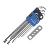 E-VALUE 9 Pc Short Head Ball End Hex Wrench Set ELSW09SL - 7