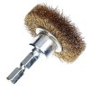 SK11 Brass Wire Wheel Brush with 6.35 mm Hex Shank - 40 mm