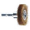 SK11 Brass Wire Wheel Brush with 6.35 mm Hex Shank - 40 mm