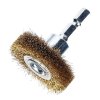 SK11 Brass Wire Wheel Brush with 6.35 mm Hex Shank - 40 mm