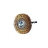 SK11 Brass Wire Wheel Brush with 6.35 mm Hex Shank - 40 mm