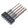 E-VALUE 5-Piece Stubby TiN-Coated Metal Drill Bit Set - ESTDT-5HEX