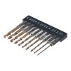 E-VALUE 10-Piece Stubby TiN-Coated Metal Drill Bit Set - ESTDT-10HEX