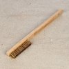 SK11 Japanese Brass Wire Brush with Wooden Handle, 3 Rows - No.8