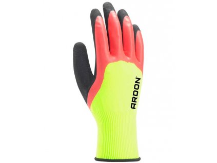 Máčené rukavice ARDON®PETRAX DOUBLE 08/M - s prodejní etiketou (Barva Červená, Velikost 10)