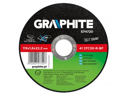 Kotouč na řezání kamene 115 x 1,6 x 22,2 mm, 41 37C30-R-BF