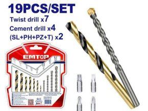 Sada vrtáků a bitů 19 ks