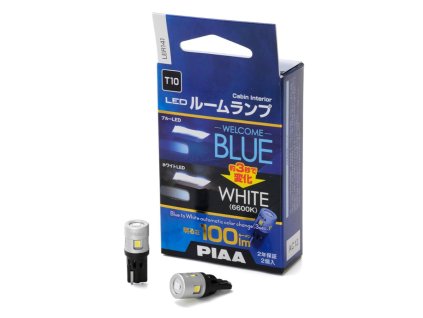 exkluzivni led zarovky piaa welcome blue w5w s postupnym prechodem z modre do bile barvy 6600k cena za par 2 kusy