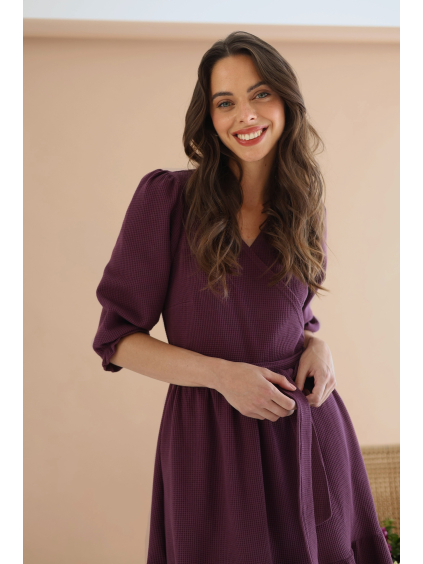 šaty Ava plum detail 2