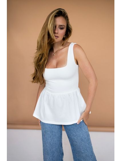 Smetanový peplum top Jasmin 2