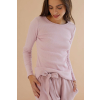 Žebrovaná tričko-mikina Ivy růžová