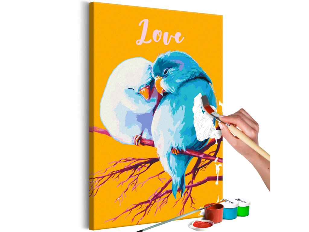 Maľovanie podľa čísiel - Parrots in Love