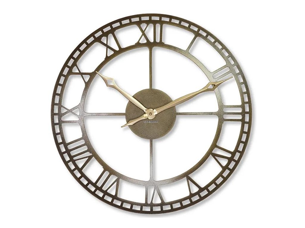 Kovové hodiny RETRO staré zlato 50cm