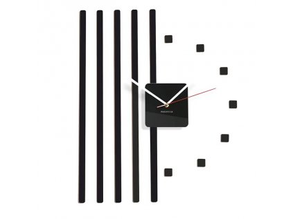 Nástenné akrylové hodiny POINTS - čierna