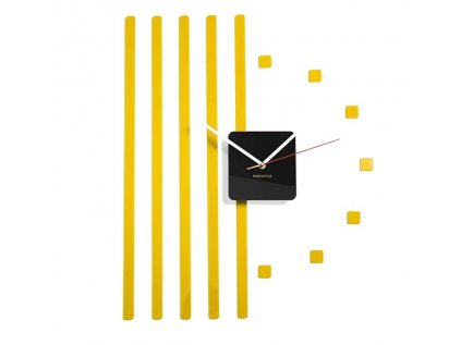 Nástenné akrylové hodiny POINTS - žltá