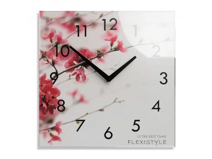 Nástenné akrylové hodiny FLOWERS 2 - 30cm