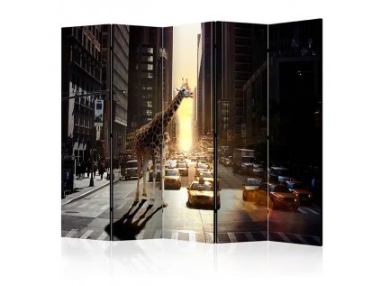 Paraván - Giraffe in the Big City II [Room Dividers]