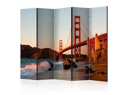Paraván - Golden Gate Bridge - sunset, San Francisco II [Room Dividers]