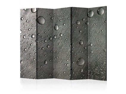 Paraván - Steel surface with water drops II [Room Dividers]