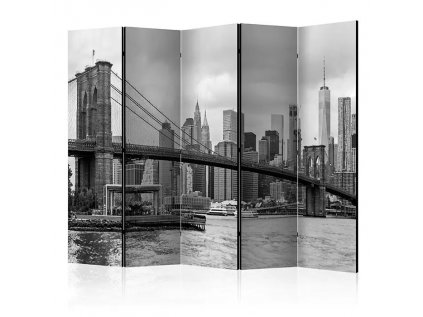 Paraván - Road to Manhattan (Black and White) II [Room Dividers]