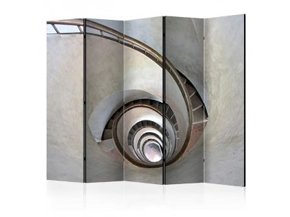 Paraván - White spiral stairs II [Room Dividers]