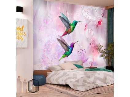 Samolepiaca fototapeta - Colourful Hummingbirds (Purple)