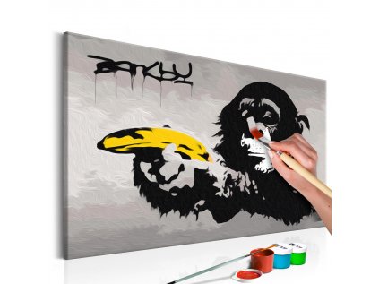 Maľovanie podľa čísiel - Monkey (Banksy Street Art Graffiti)