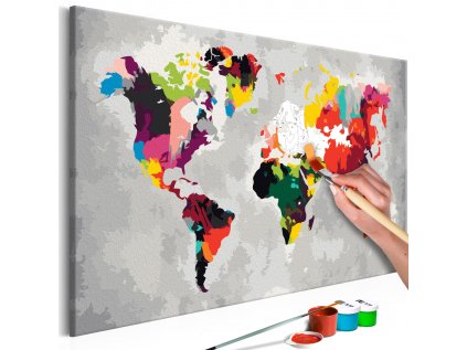 Maľovanie podľa čísiel - World Map (Bright Colours)