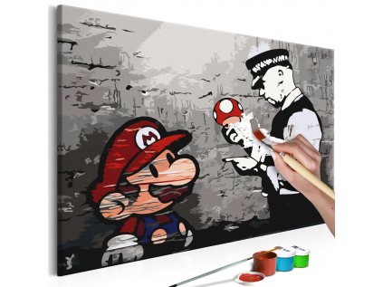 Maľovanie podľa čísiel - Mario (Banksy)