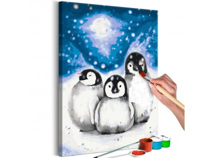 Maľovanie podľa čísiel - Three Penguins