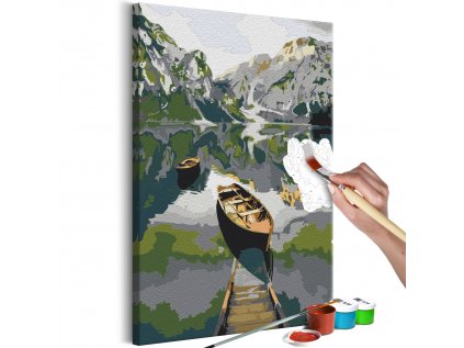 Maľovanie podľa čísiel - Boat in the Mountains