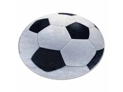 BAMBINO 2139 umývací okrúhly koberec - Futbal pre deti protišmykový - čierna / zlato