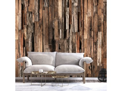 Fototapeta - Wooden Curtain (Brown)