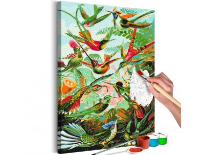 Maľovanie podľa čísiel - Hummingbird Family
