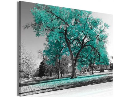 Obraz - Autumn in the Park (1 Part) Wide Turquoise