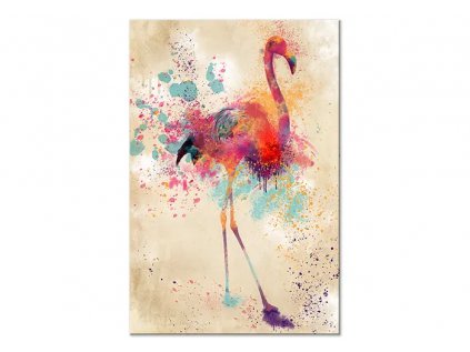 Obraz - Watercolor Flamingo (1 Part) Vertical