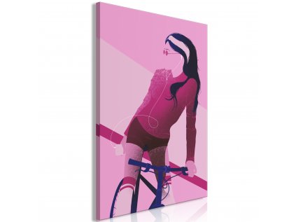 Obraz - Woman on Bicycle (1 Part) Vertical