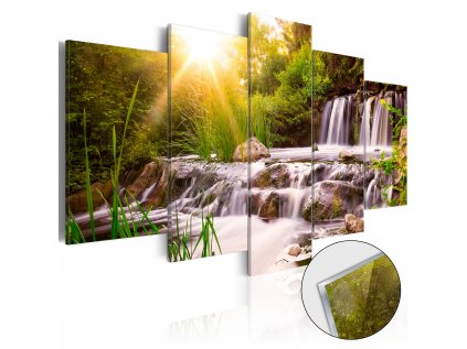 Obraz na akrylátovom skle - Forest Waterfall [Glass]